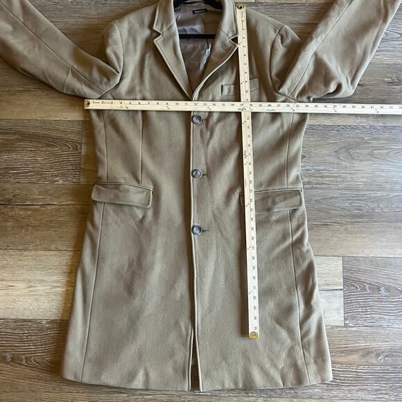 J. Crew Wool Cashmere Westbourne Topcoat Mens L Tan Brown Long Classic Luxury - Picture 7 of 10